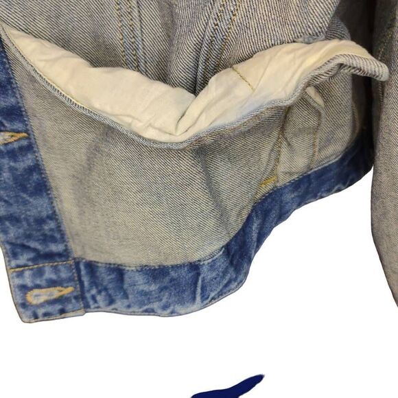 NWOT Liz Claiborne Liz Wear Petite Crochet Button Up Denim Jacket, size L - Picture 10 of 15